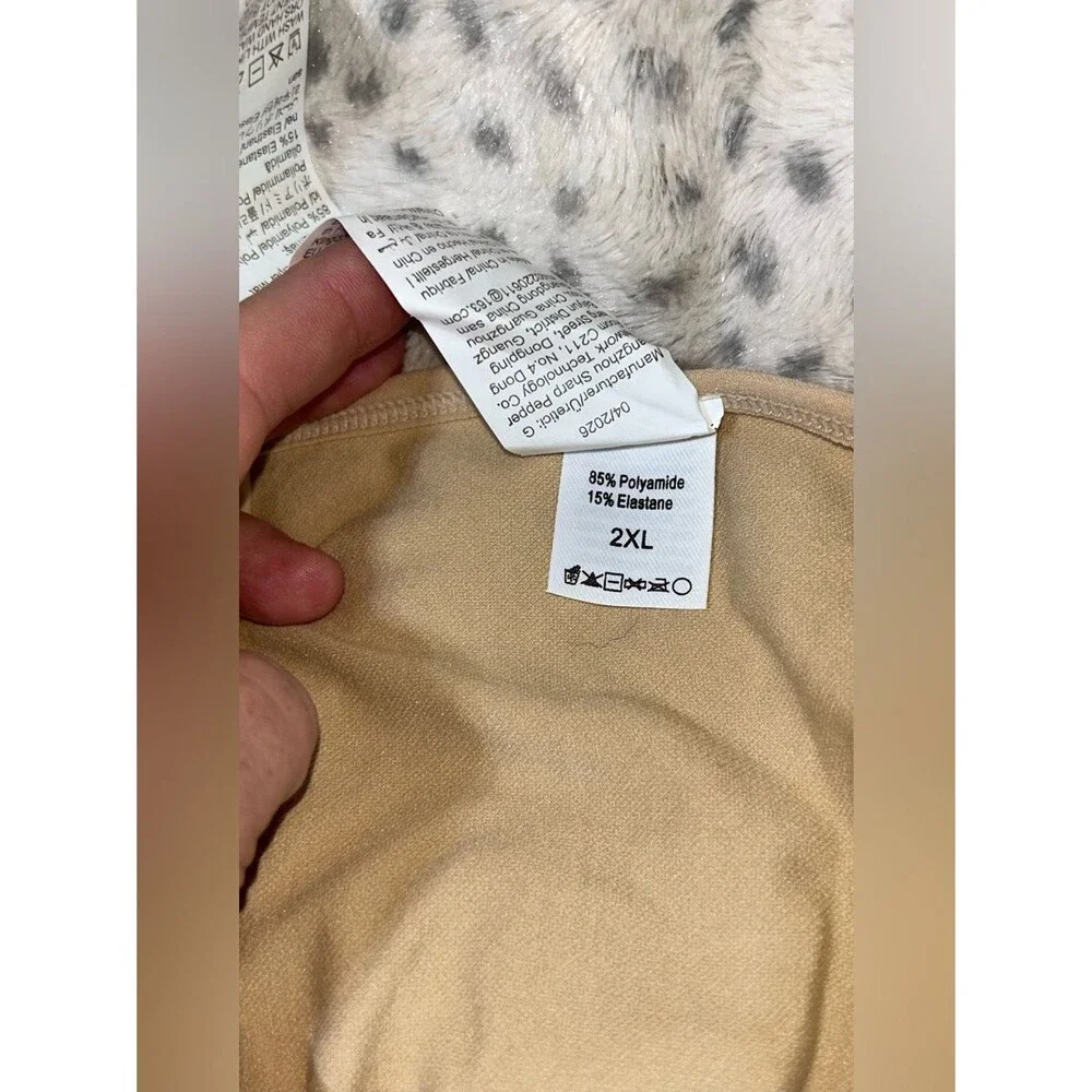 PLUS SIZE Shapewear Bodysuit Seamless Beige Tummy Control 2X NWT